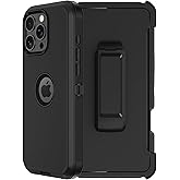 RubCase for iPhone 16 Pro Max Phone Case,Military Grade Drop Protection Cell Phone Cover with Belt Clip Holster Stand,Screen Protector x2 Rugged Kickstand for iPhone 16 Pro Max Case 6.9” (Black)