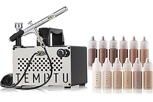 TEMPTU S-One Advanced Airbrush Compressor For Beauty & Full Body Work | Ideal For School, Salon & Workstation Use | Built In psi Regulator, Thermally Protected Motor