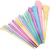 17pcs Soft Candy Colored Makeup Brush Set for Application During Parties, Dates, Outdoor Events - Loose Powder, Painting, Detail, Blending, Eyebrow Brushes
