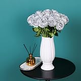 Tifuly 12 Pcs Long Stem Artificial Roses 50 cm Silk Floral Bouquet Black view 6