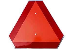 DXYIZUS SIGNS Slow Moving Vehicle Sign,Safety Triangles dot Approved Triangle Sign 14"x16"50-mil Thick Aluminum Diamond Grade Reflective,Up to 7 Years of Outdoor use for Golf Cart