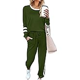 Phophila Lounge Sets for Women 2 Piece Sets Fall Casual Travel Outfits Sweatshirts Pajamas Set Matching Clothing