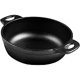 Victoria 6.5-Inch Cast Iron Cazuela Round Pot and Serving Bowl, Preseasoned Casserole Dish for Baking, Roasting and Serving, Made in Colombia