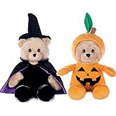 My OLi 9" Pumpkin Wizard Stuffed Animal Plush - Witch & Pumpkin Plush Toy with Flip-Top Hat - Cute Teddy Bear for Kids, Babies & Toddlers
