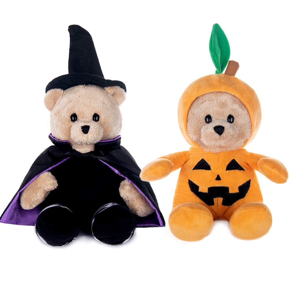 Photo 1 of My OLi 9" Pumpkin Wizard Stuffed Animal Plush - Witch & Pumpkin Plush Toy with Flip-Top Hat - Cute Teddy Bear for Kids, Babies & Toddlers