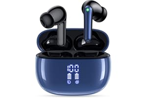 HUIFU Ear Buds Wireless Earbuds - Bluetooth Headphones 40H Playtime LED Display Deep Bass Stereo in-Ear Earphones with IPX7 Waterproof for iPhone Android Phone Tablet Laptop, BlackBlue