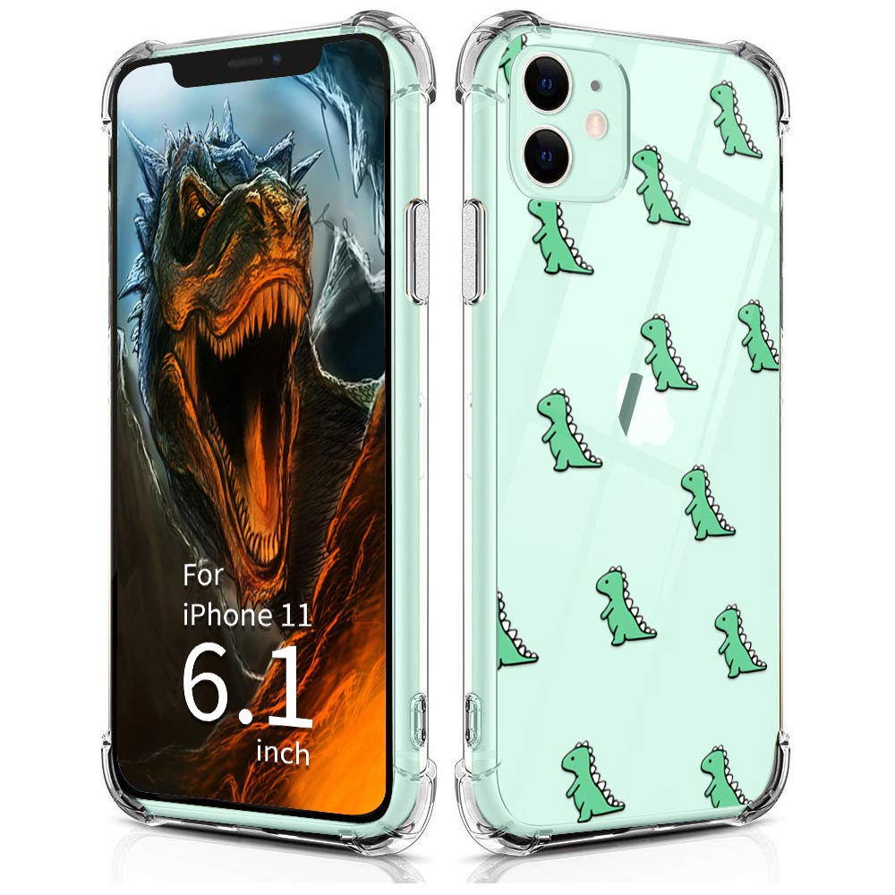 Caroki Cute Dinosaur Case For Iphone 11 Iphone 11 Clear Case Shockproof Slim Fit Transparent Case With Dino Design Soft Tpu Bumper Protective Cover Case For Iphone 11 6 1 19 Buy Online