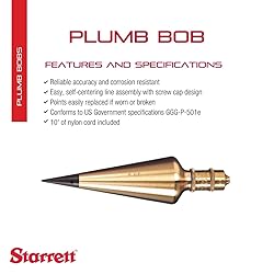 Starrett Solid Brass Corrosion - Resistant Plumb