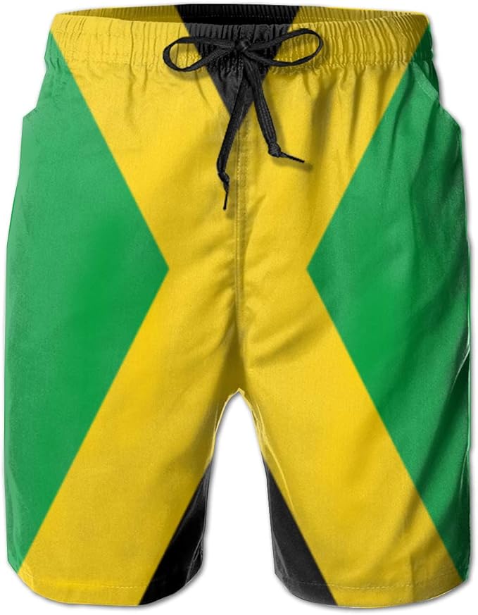 Jamaica Flag Summer Surf Beach Shorts Men's Funny Sports Running Pants