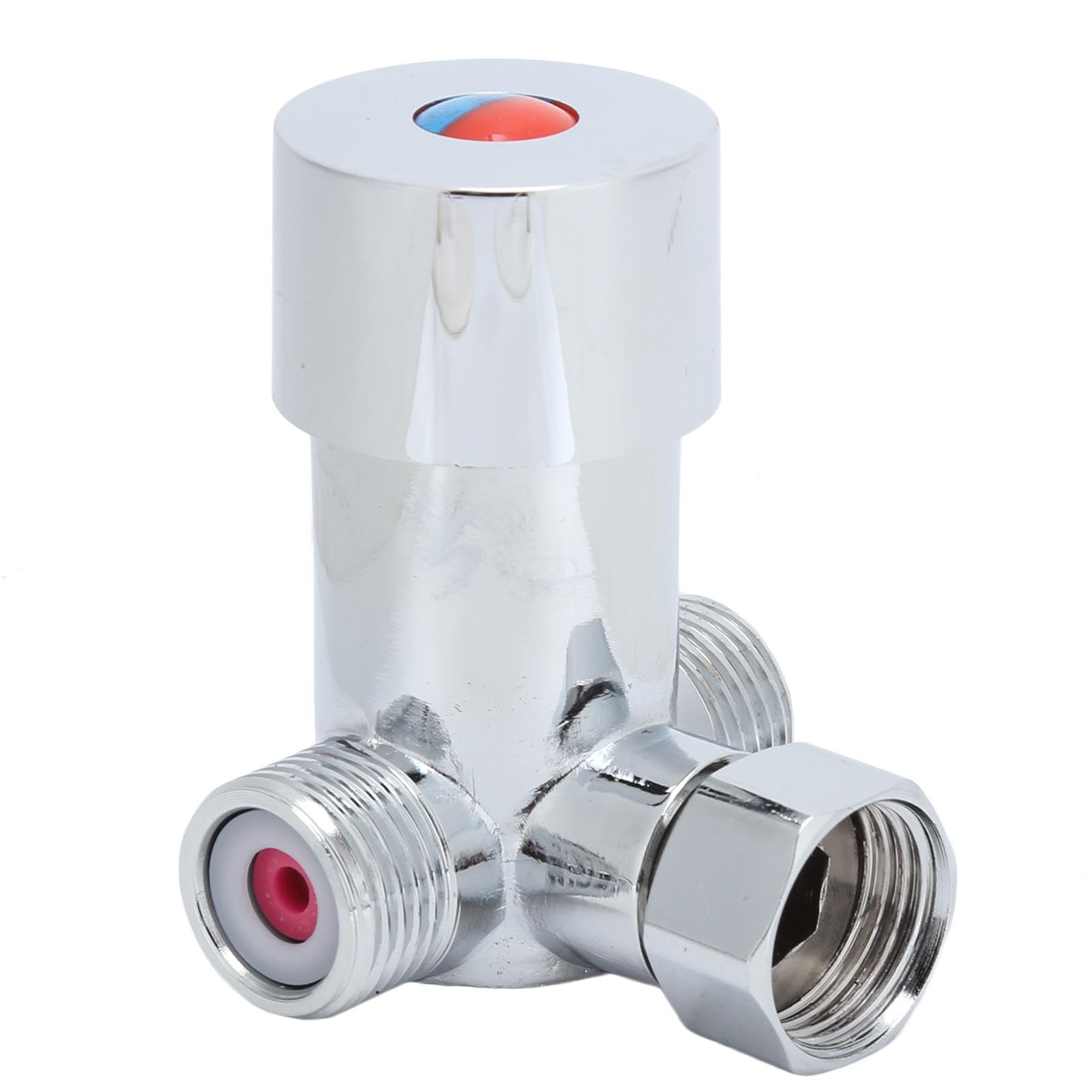 Wincal Thermostatic Mixing Valve Brass G1 / 2 Hot and Cold Water Mixing Valve Temperature Pipe Basin Thermostat Control or Bathroom Washroom Kitchen (#1)