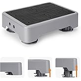 StrongTek Adjustable One Step Stool, 3.7"–4.7" Height, Non-Slip Platform with Wide Base, 350 lb Capacity, Heavy Duty Half Ste