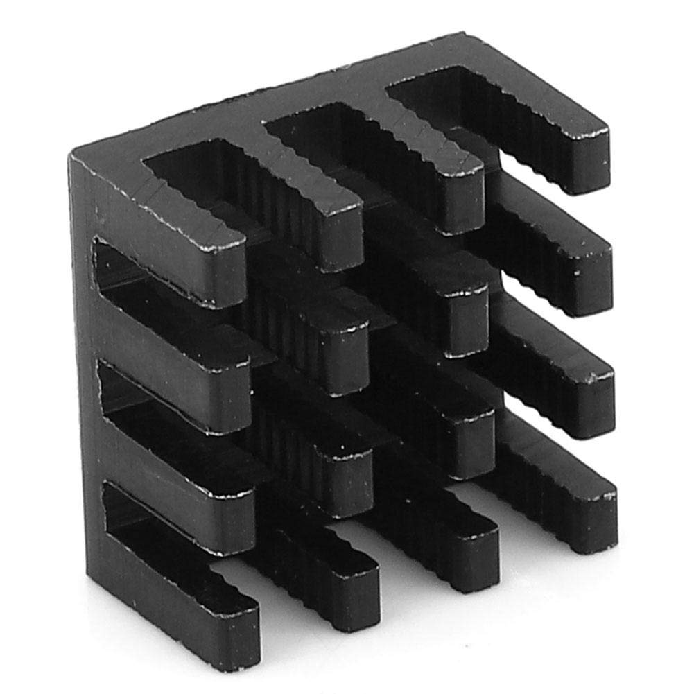 20Pcs Aluminum Heat Sink for LED PCB Cooling, High-Efficiency Cooling Module with Thermal Management, Efficient Heat Dissipation for LED Lighting, Durable Black Design, Compact Size 14x14x8mm