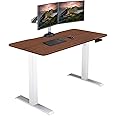 Vari Essential Hazel Wood Height Adjustable Electric Standing Desk - Home Office Standing Desk with VariDesk Sturdy T-Legs - Quiet Motorized Standing Desk - 48x24 Inch Small Standing Desk - 1 Box