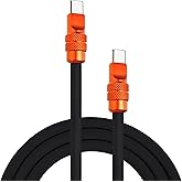 chubbycable Chubby 2.0 Anodized Version 240W USB C Cable Reflective Shine Fast Charging Cable Charger Cord Compatible with iPhone 17-15 Series, Black+Orange,Type-C to Type-C, 9.8FT