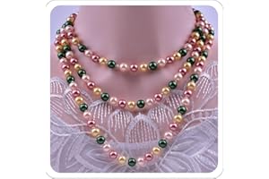 ANGLEQUEEN Long Pearl Necklaces for Women Faux Pearl Dangle Necklace Chunky Bead Layered Pearl Necklace Wedding Bridal 60" Pearl Necklace 1920s Gatsby Costume Jewelry