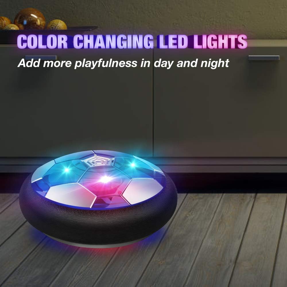 BROADREAM Kids Toys Hover Soccer Ball, Rechargeable Air Soccer with Colorful LED Light Indoor Fun Toys Christmas Stocking Stuffers Birthday Gifts for Boys Girl Toddlers Age 3 4 5 6 7 8 9 10 Years Old: Toys & Games
