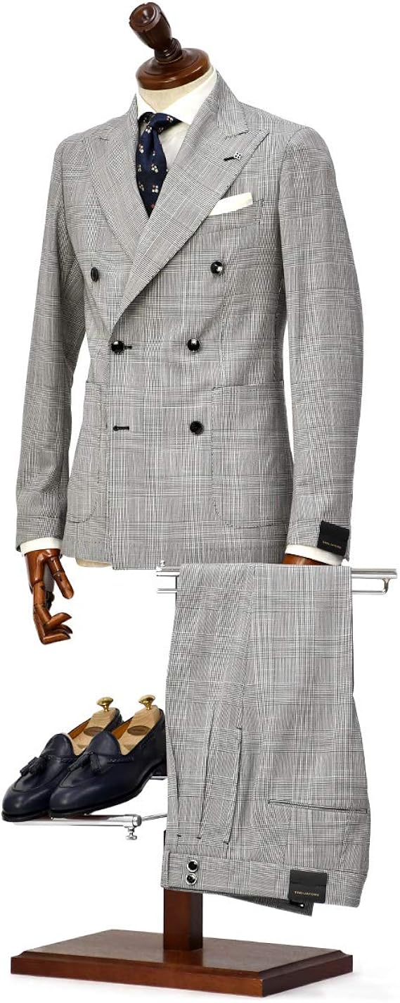 Amazon 先行販売 早得 袖修理無料 liatore タリアトーレ ダブルスーツ G Darrelk 03qez097 N1062 ダレル ヴァージンウール シルク グレンチェック グレー 42 コート ジャケット 通販