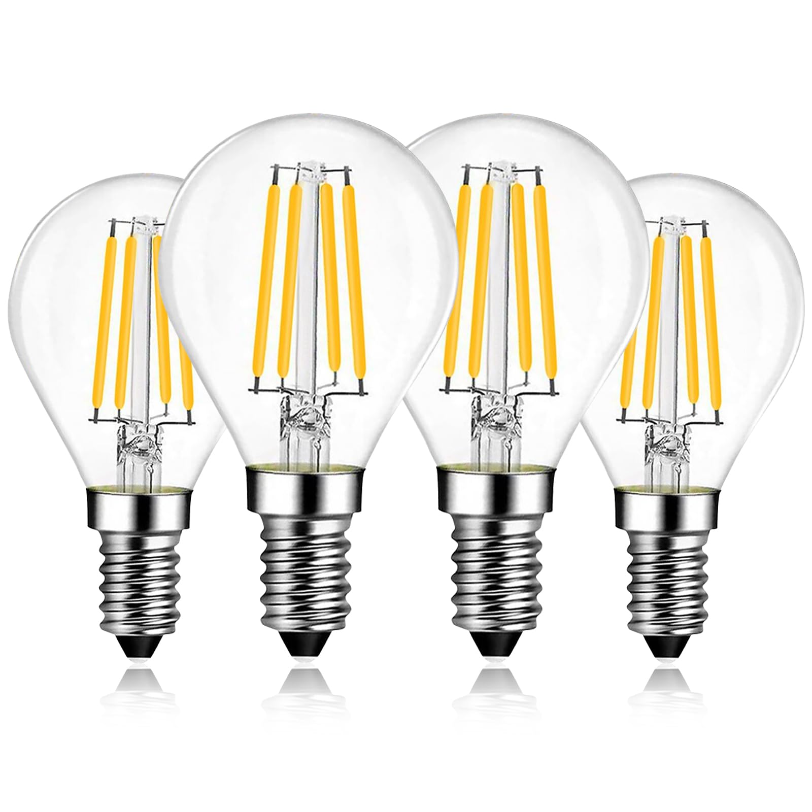 BRIMAX E14 Led Light Bulb Warm White, 4W Small Screw Light Bulb 40W Equivalent, E14 Golf Ball Bulb Dimmable, Energy Saving Light Bulbs for Daily Use,4 Pack
