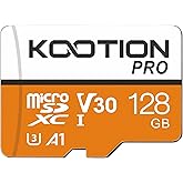 KOOTION 128GB Micro SDXC UHS-I U3 V30 A1 Memory Card - High Speed TF Card for Phone, Camera