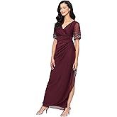 Alex Evenings Womens Long Stretch Sequin Bodice Mother of The Bride Dress with Empire Waist (Petite and Regular Sizes)