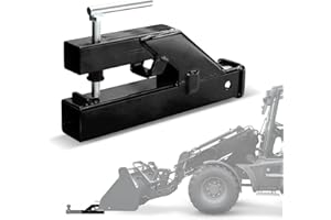 Bucket Hitch for Tractor, EBESTTECH 1PC Clamp On Trailer Hitch Receiver 2" Ball Mount Adapter Compatible with Deere Bobcat Bucket (Black)