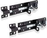XFORT 2 Pack Brenton Strong Sliding Lockable Padbolt 100mm Black Shed Gate view 7