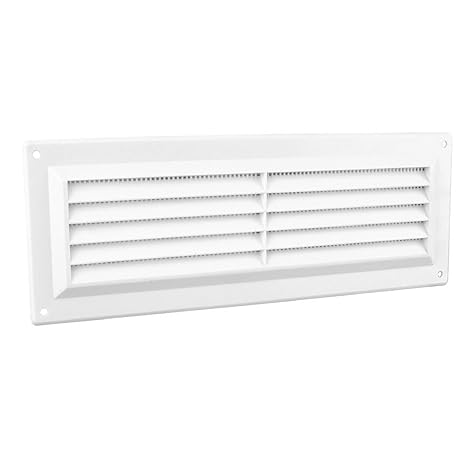 Home Smart Lüftungsgitter, mit Fliegenschutz, 7,6 x 22,8 cm, Kunststoff, Weiß