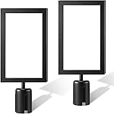 Jecery 2 Pcs Stanchion Sign Holder Double Sided A4 Protective Cover | Fits 8.3x11.7 Inch A4 US Letter, Stanchion Topper for Barriers, Rotatable Queue Frame for Crowd Control Commercial