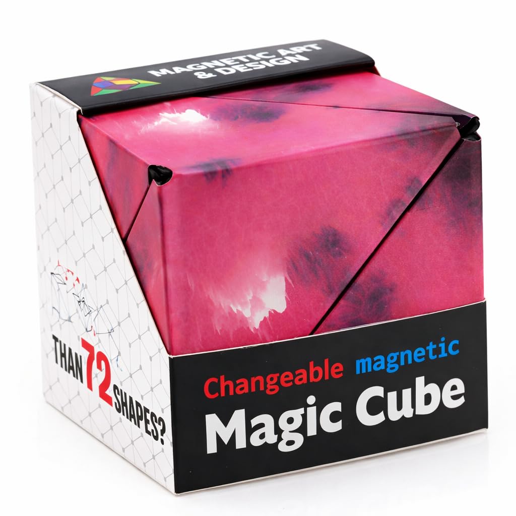 Magnetic Infinity Cube Fidget Toy – Folding Puzzle Cube with 36 Rare Earth Magnets, Geometric Shape-Shifting Brain Teaser, Stress Relief Desk Toy for Kids & Adults (Red)