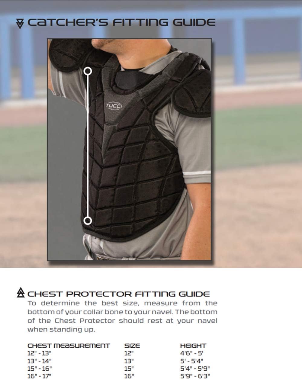 catcher chest protector sizing