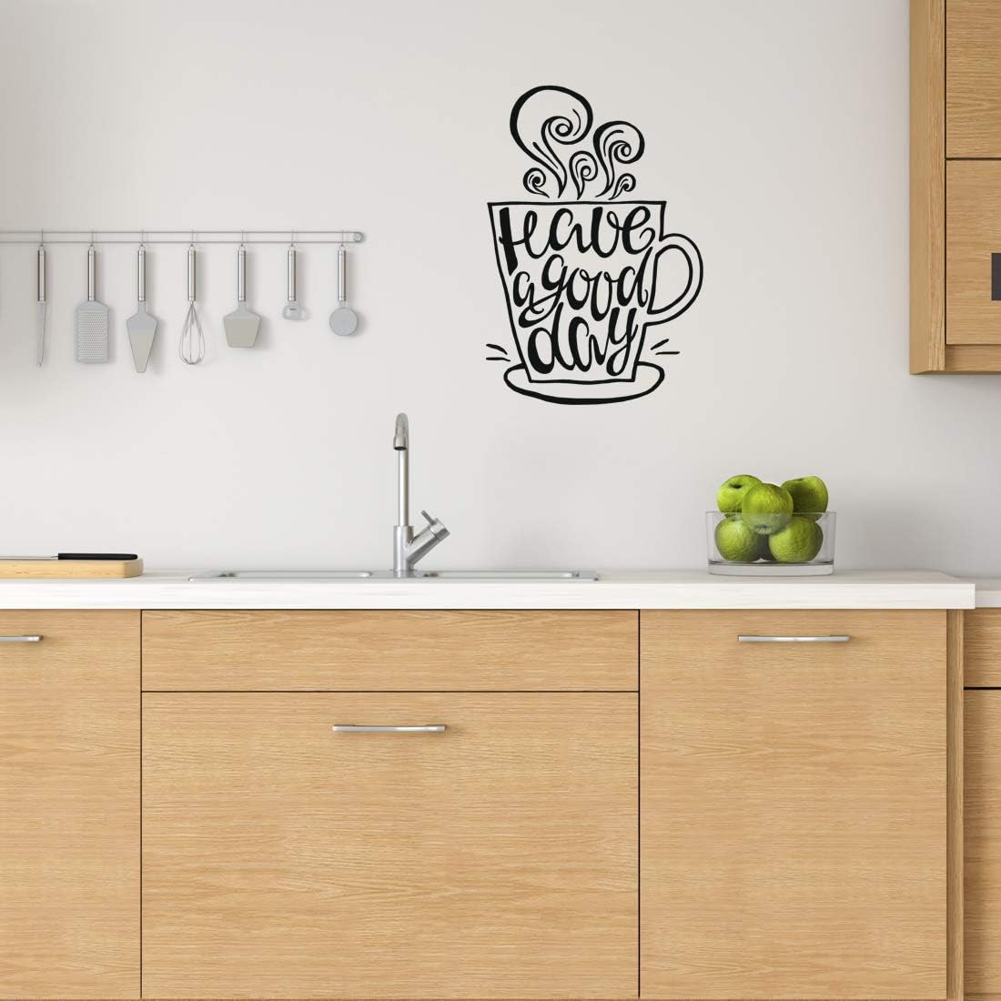 Have a Good Day Wall Art Stickers Kitchen Sticker Decal Coffee Vinyl Quote transfers Decoration Stencils Decor Cup Home Removable Love Quotes Decals Cafe Tea Mirror Cupboard Lettering Wording - Image 5
