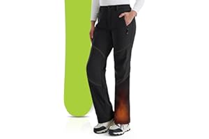 IGOLUMON Snow Pants Womens Water Resistant Windproof Ski Pants Women Insulated Fleece Lined Softshell Pants with 4 Zip Pocket