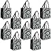 ReBagMe Large Reusable Grocery Bag Totes with Extra Reinforced Handles - Black (Pack of 10)