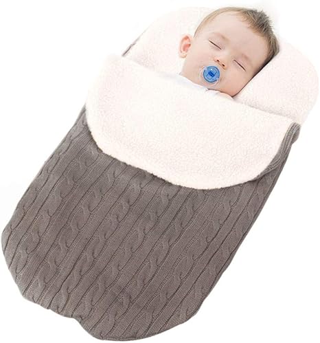 Amazon Co Jp Trafagala おくるみ 新生児 赤ちゃん ベビーおくるみ 寝袋 編み物 睡眠毛布 暖かい ブランケット おくるみ 出産祝い 記念撮影 寒さ対応 カーキ Trafagala ベビー マタニティ