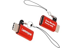 USB C Data Blocker Adapter 2Pack, USB Type-C Male to Female Only for Fast Charging Extender Connector, Protect Against Juice 