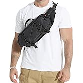 Sling Bag for Men, Expandable Mens Crossbody Bag, Water-resistant Chest Fanny Pack with Adjustable Shoulder Strap, Dry Wet Separation, Magnetic Buckle for Switch 2, EDC, Travel, Hiking, Cycling