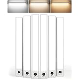 EZVALO 16.5&lsquo;&rsquo; Premium 6400mAh Under Cabinet Light, 250LM Super Bright | Battery Display, Motion Sensor, Rechargeable LED Lights, 3 CCT, Dimmable for Kitchen, Pantry, Closet - 6 Pack