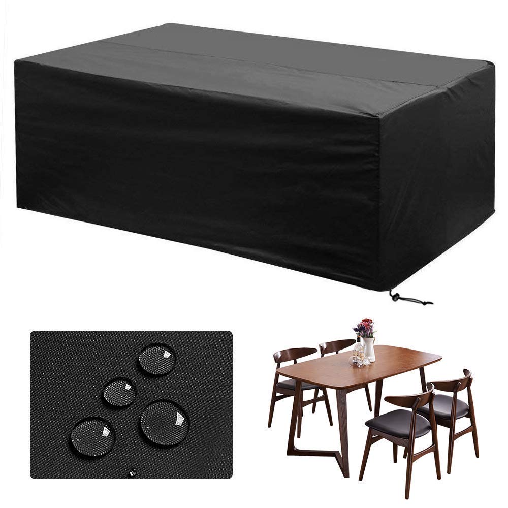 Housse Table De Jardin 480x380x90cm Argent 420D Oxford Tissu