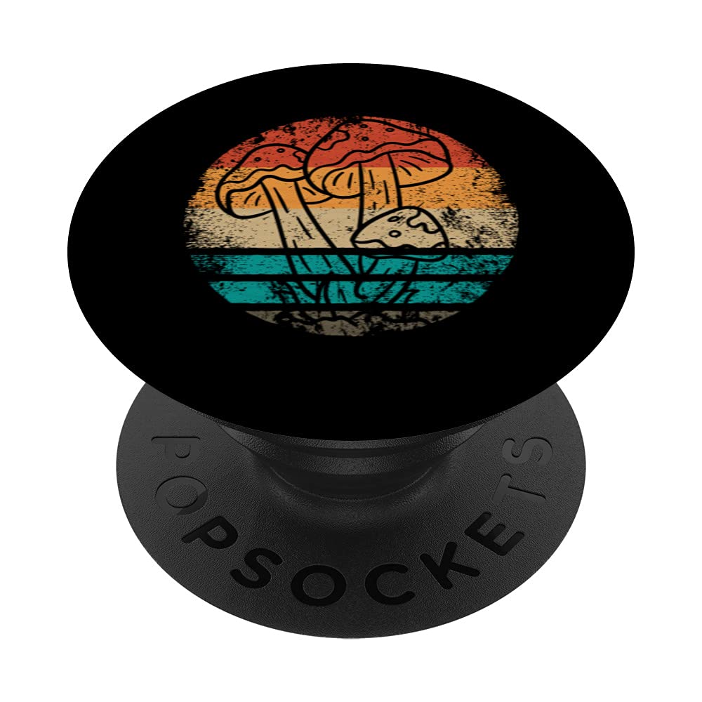 Vintage Mushroom Hunter Foraging - Forager Retro Mushroom PopSockets Swappable PopGrip