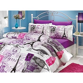 Lovely Twin Paris Comforter Pink Black White Eiffel Tower Bedding