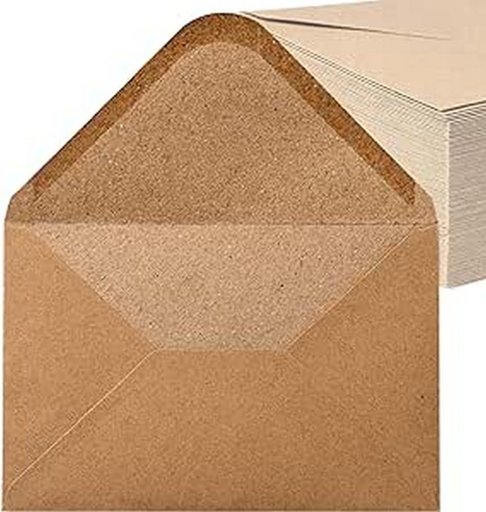 Noa Home Deco envelopes (100 pieces) antique kraft paper/no window - C6-162 x 114 mm, wraps, close, NHD06