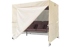 SLAN ARROW Ourdoor Swing Cove,2 Triple Seater Hammock Cover Garden Swing Cover Garden Hammock Glider Chair Cover Outdoor Swing Cover UV Resistant Swing Canopy Cover (80 * 59 * 72 inch) Beige