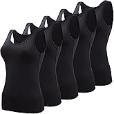 BQTQ 5 Pcs Basic Tank Tops for Women Undershirt Tank Top Sleeveless Under Shirts