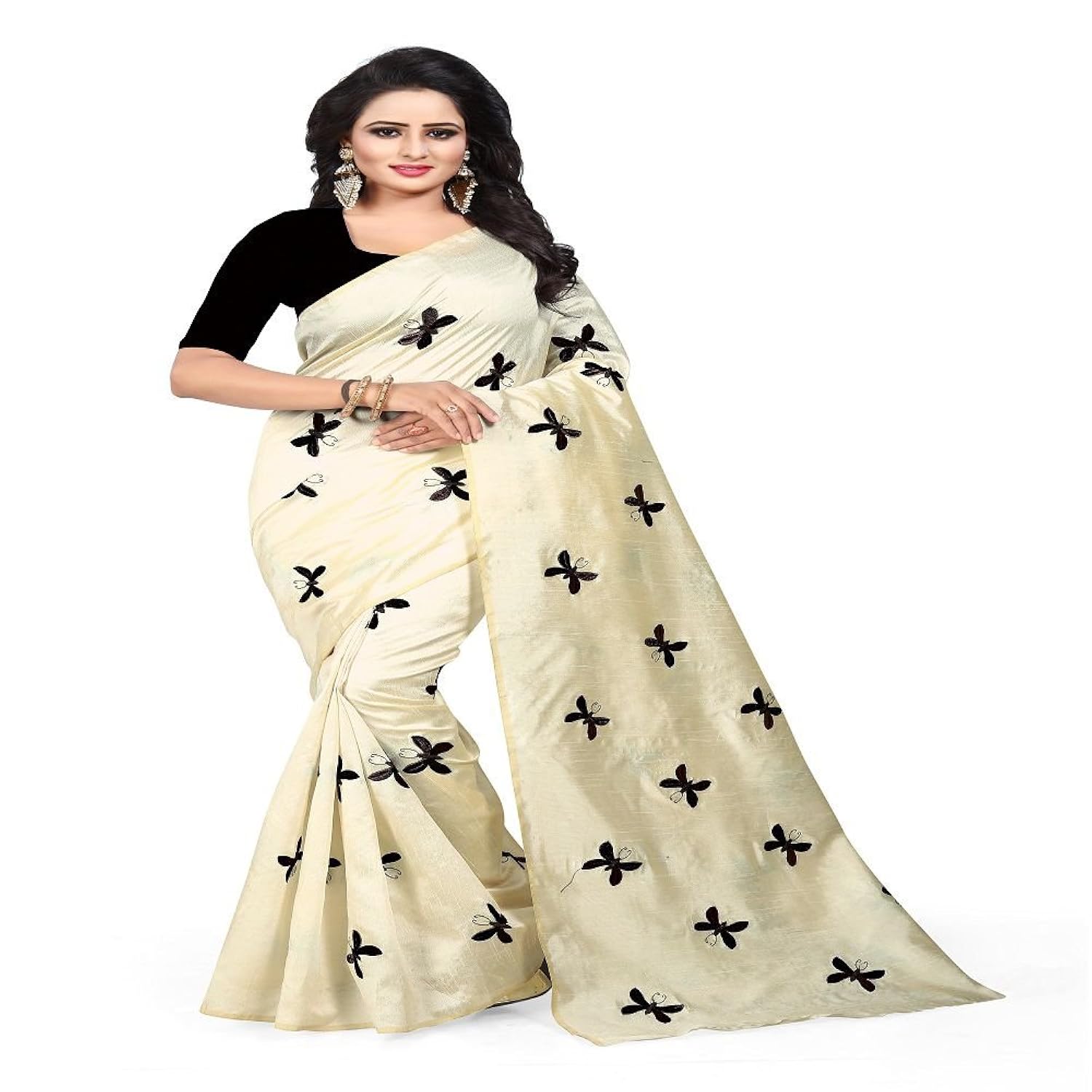 bhuwal fashion chanderi silk saree - butterfly with resham embroidery work
