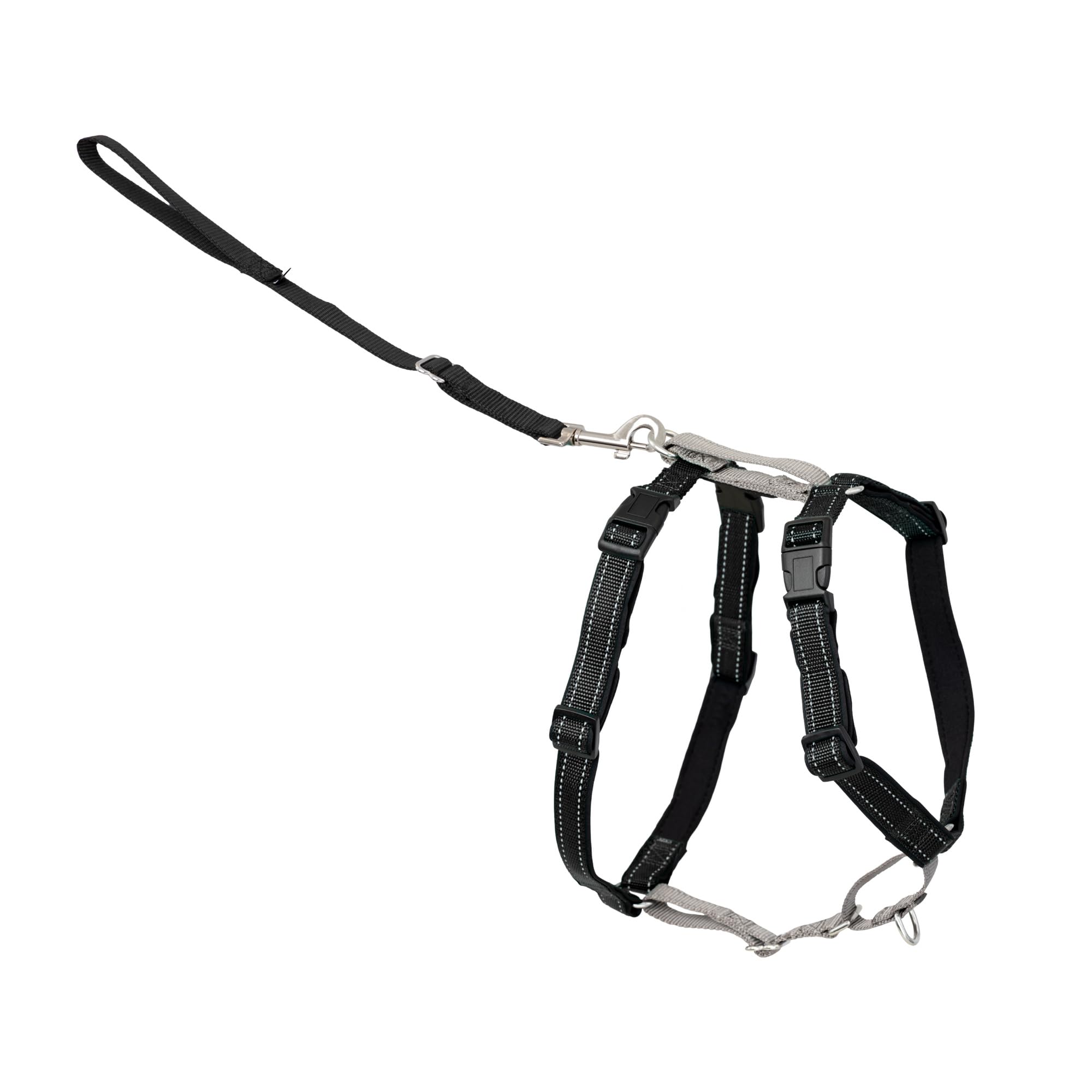 PetSafe 3 in 1 No-Pull Dog Harness For Small Dogs- Walk, Train or Travel - Helps Pets from Pulling on Walks - Seatbelt Loop Doubles as Quick Access Handle - Reflective - Small, Black