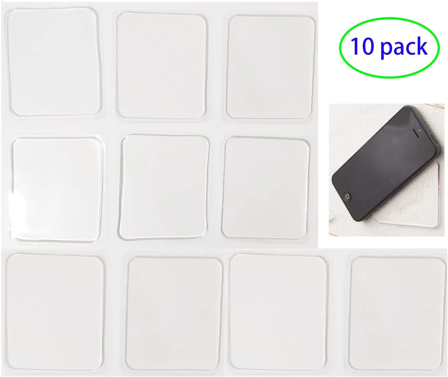 LIEN Super Sticky Gripping Pads Clear, Removable and Washable Non-Slip Mats Transparent Anti-Slip Gel Pads Auto Gel Holders for Car,Home,Cell Phone Accessories