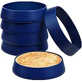 KOLUTI 4 Inch Round English Muffin Rings, 6Pcs Nonstick Silicone Cooking Crumpet Pancake Pastry Cookie Baking Mold, Durable C