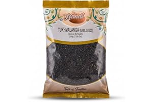 Handi Basil Seeds (Tukhmalanga) 200g (7oz) Pouch | Raw Sabja Desert Spice