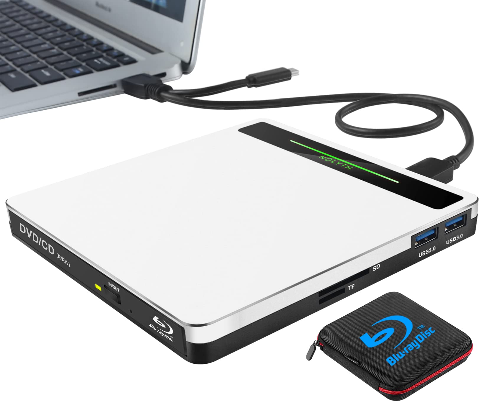 Mua NOLYTH External Blu Ray DVD Drive USB 3.0 Type-C Bluray Burner with ...