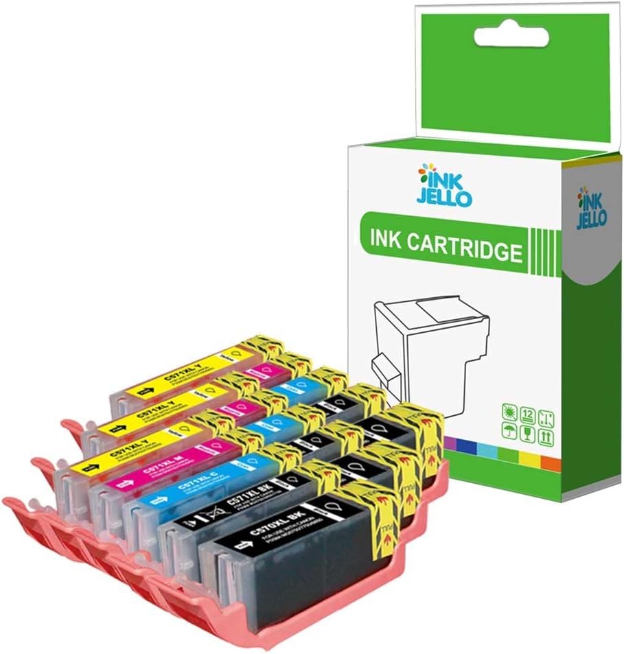 InkJello Ink Cartridge for Printer Compatible With Canon Pixma MG5700 MG5750 MG5751 MG5752 MG5753 MG6800 MG6850 MG6851 MG6852 MG7750 MG7751 (Black